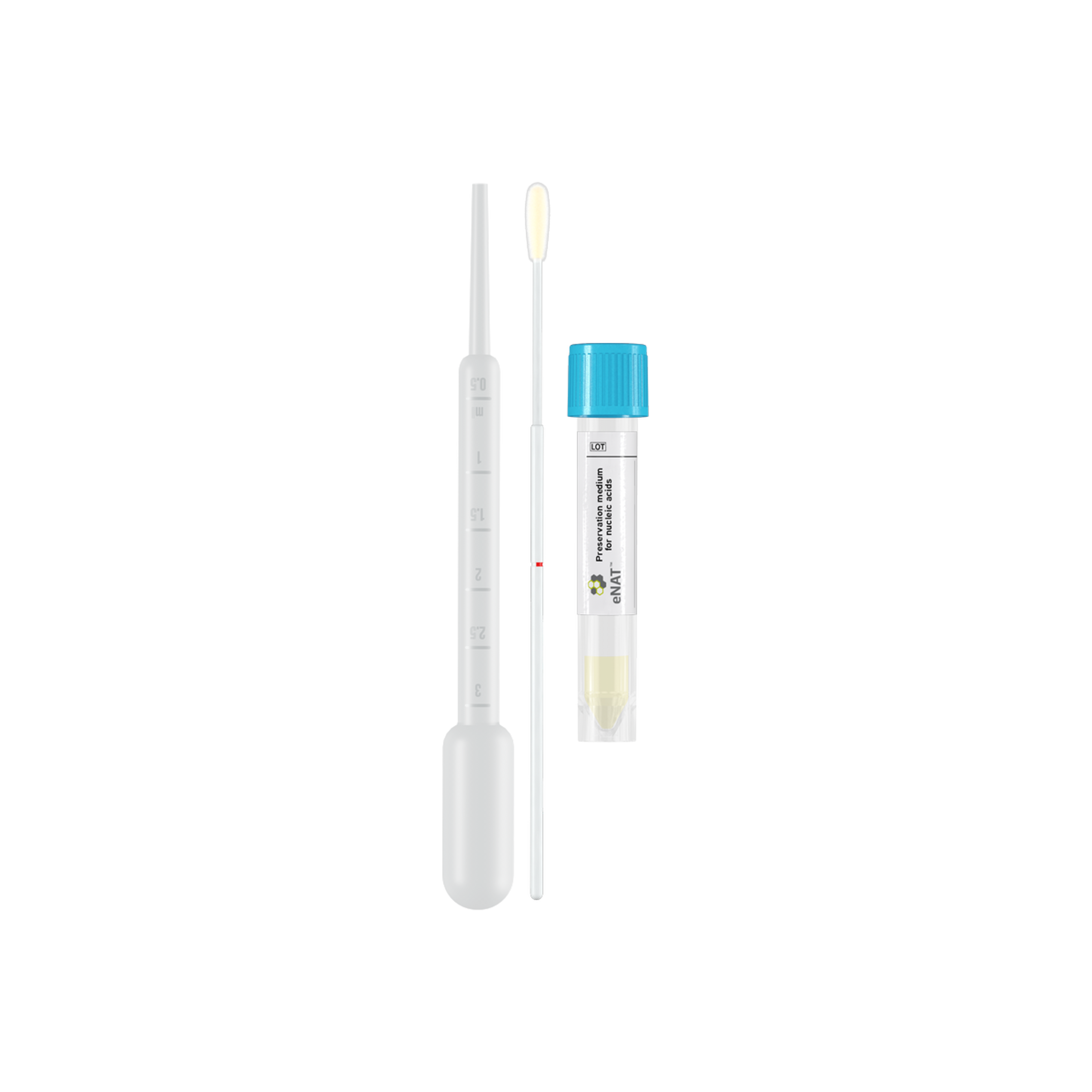 eNAT® Medium 1 mL + FLOQSwab regulär + Pasteur-Pipette