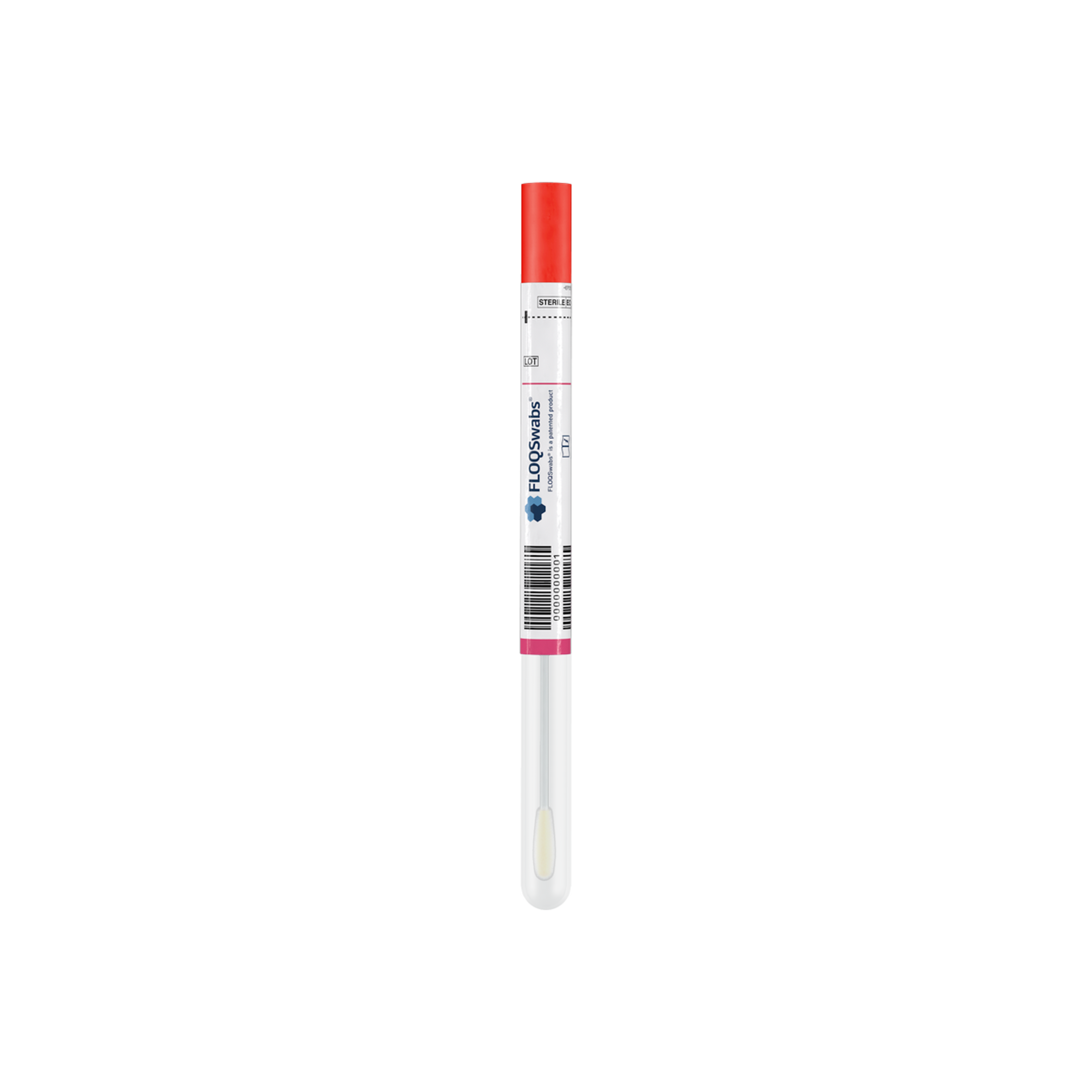 SVC FLOQSwab® regulär (80mm) im Röhrchen, abziehb. Barcode
