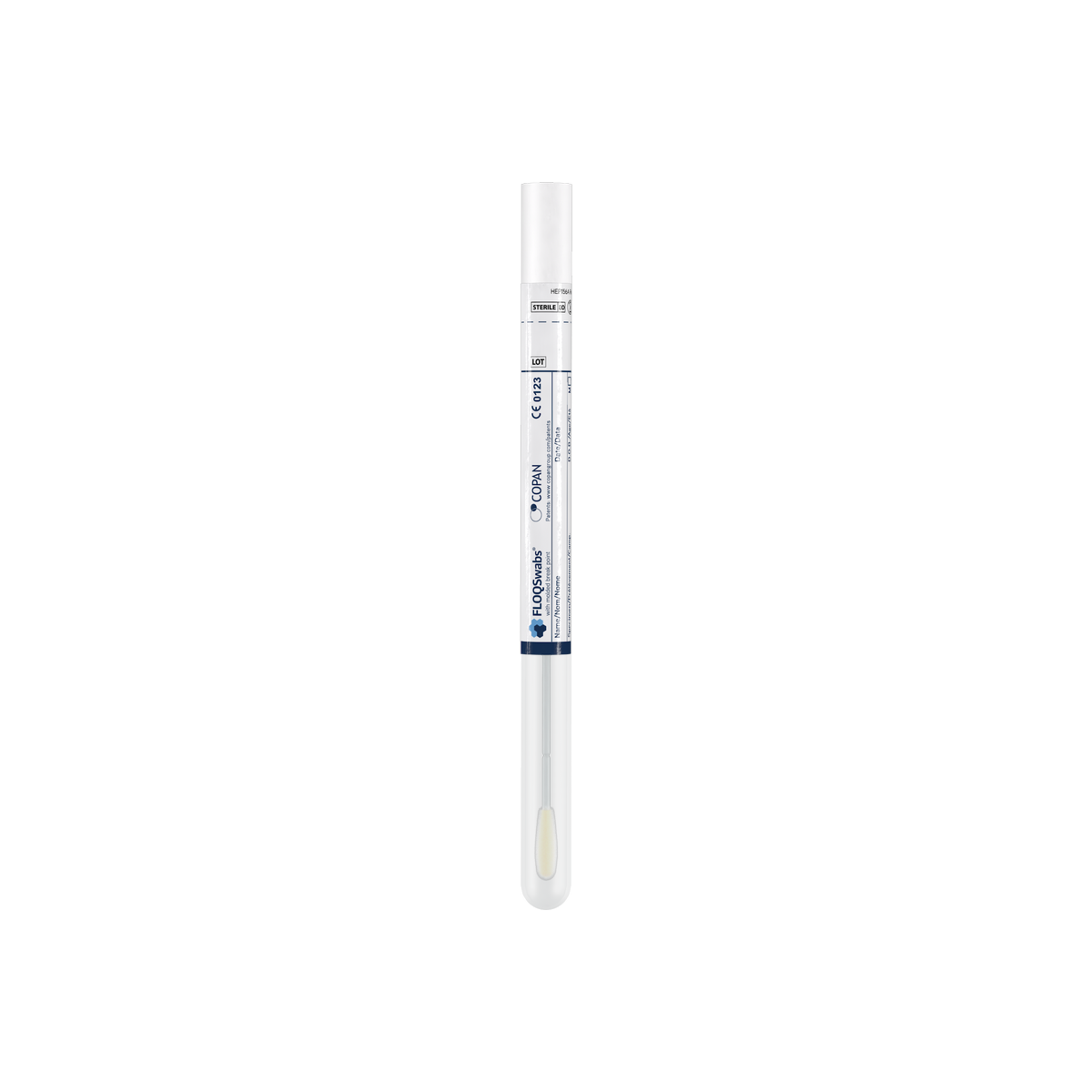 ECOUVILLON FLOQ REGULAR,RUPTURE 30MM , TUBE À BOUCHON BLANC
